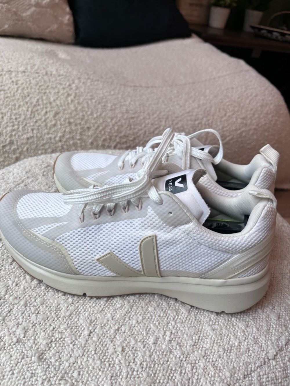 Veja White and Cream Athletic Sneakers - Picture 5 of 13